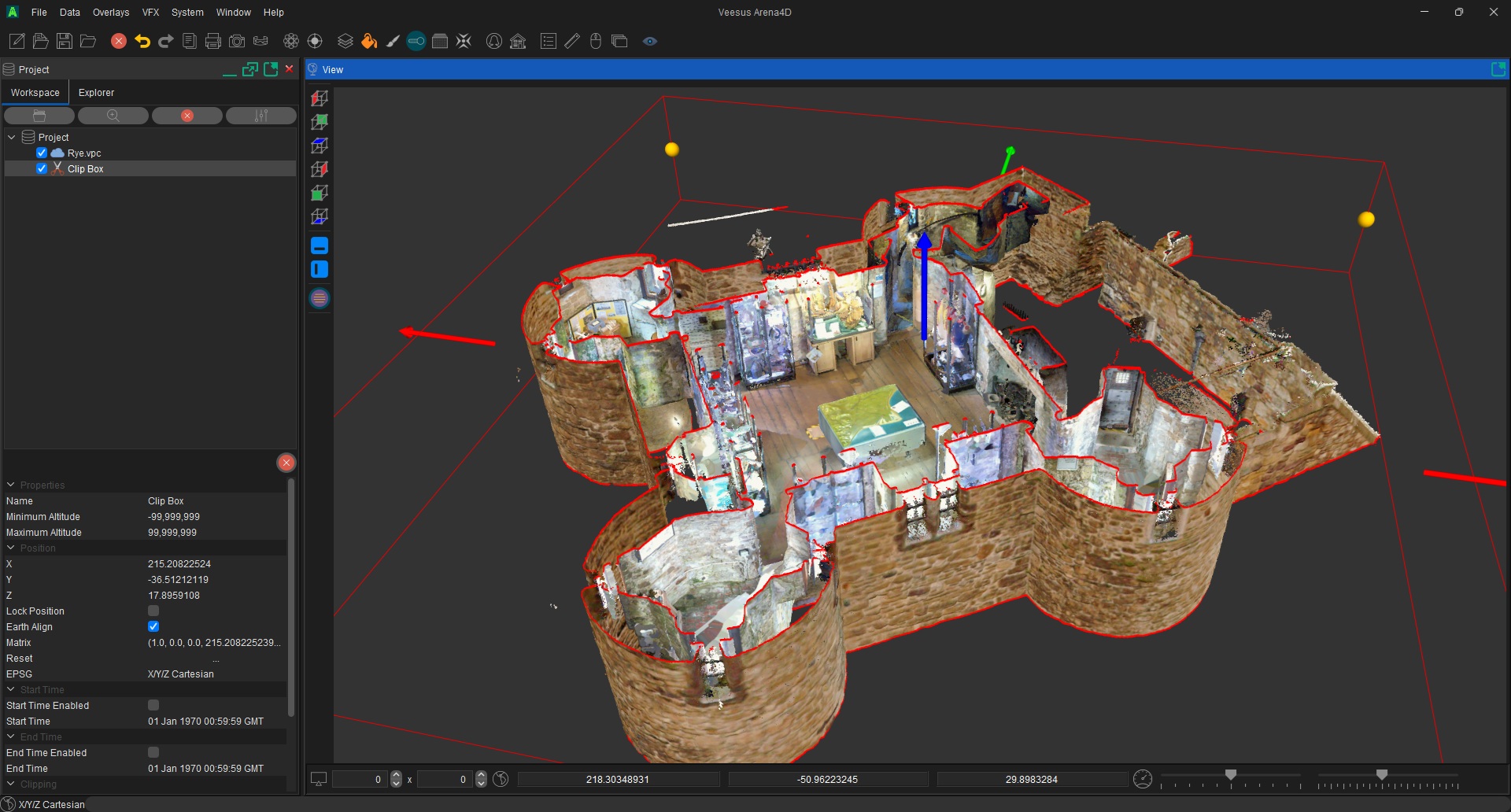 Arena4D 3D Point Cloud visualisation with clipping tools