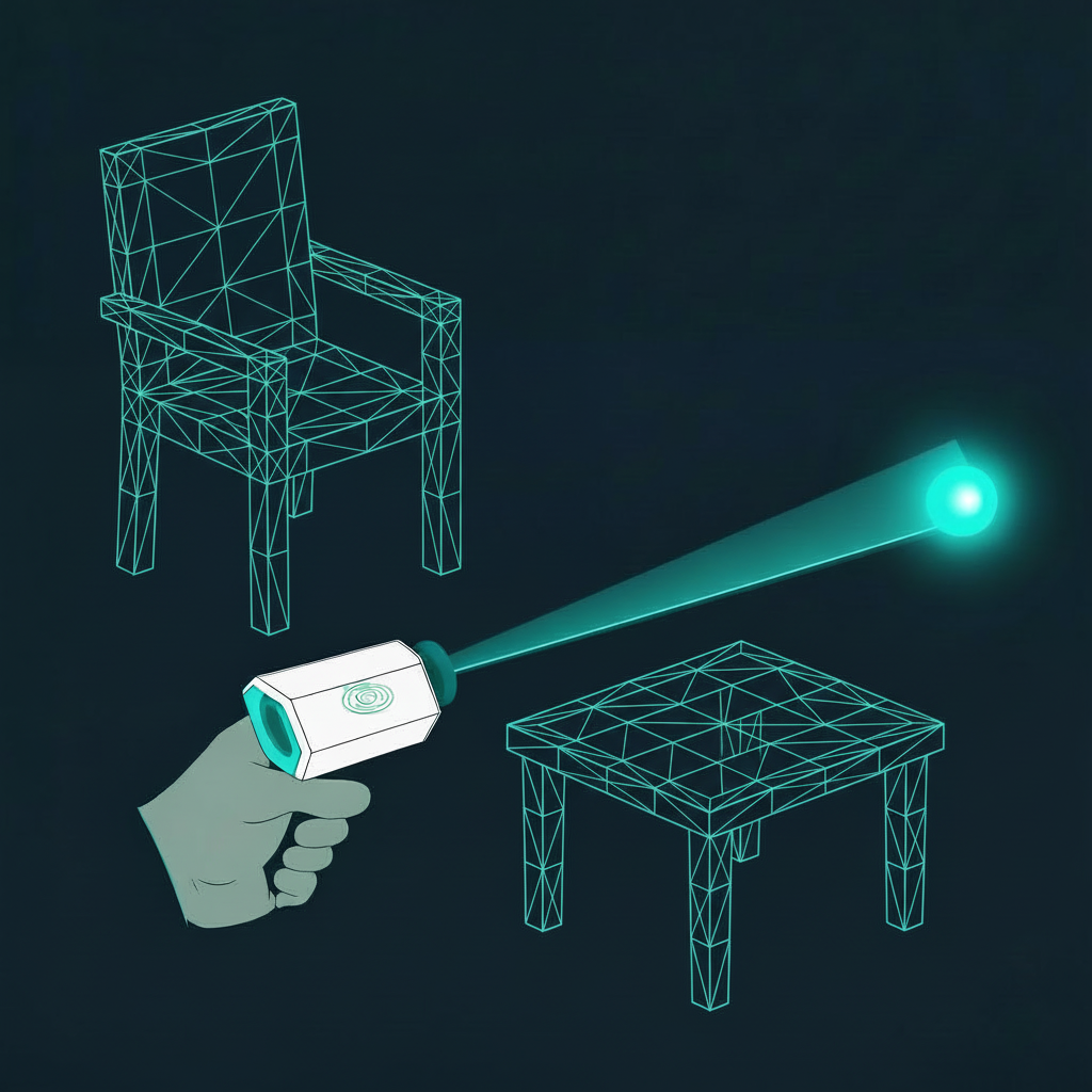 Conceptual illustration of SLAM scanning technology